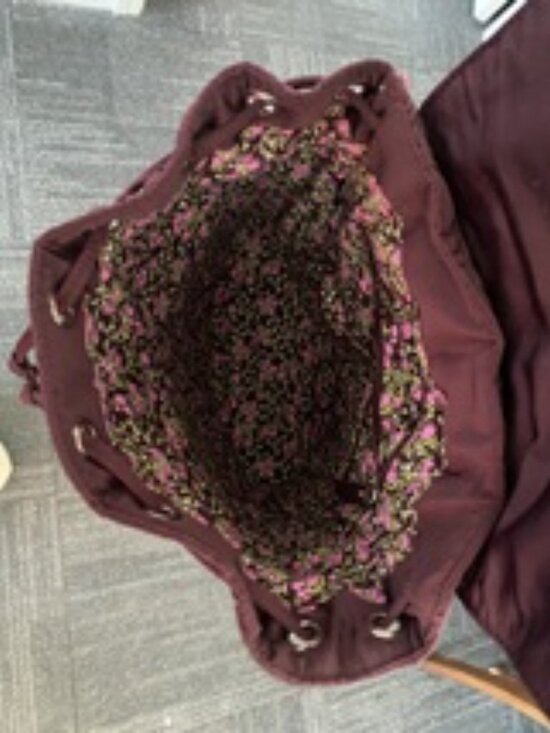 VERA BRADLEY Classic Metal Clasp Maroon Backpack Wine Microfiber Gorgeous & Rare main image 4
